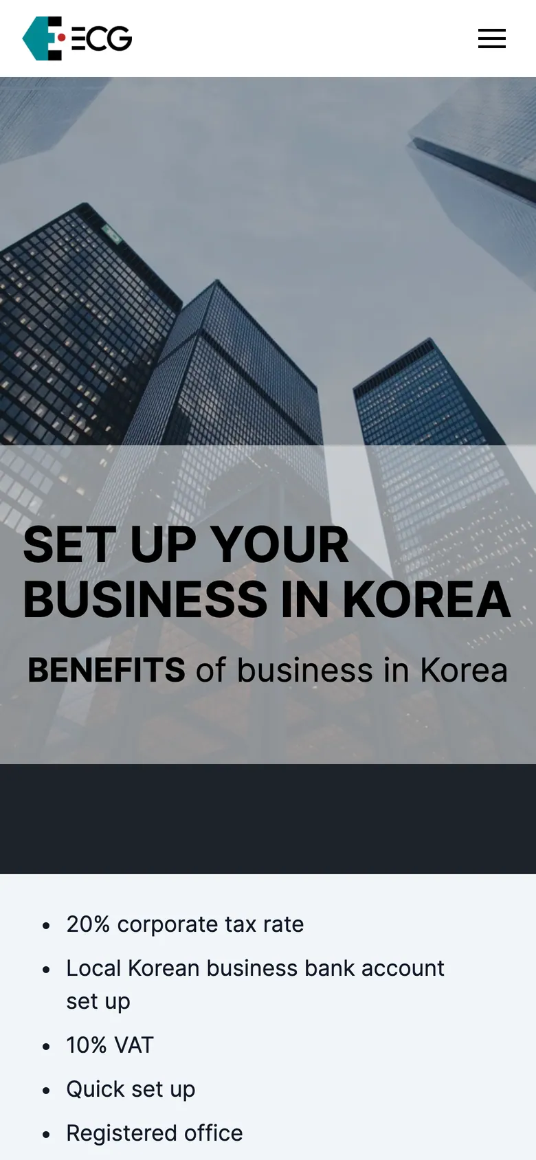 Eurasia Consulting 홈페이지 모바일 화면