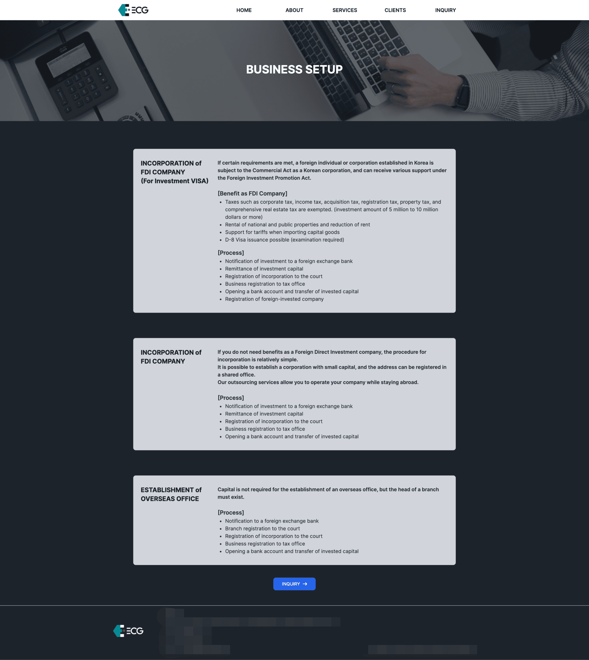 Eurasia Consulting 홈페이지 화면 2