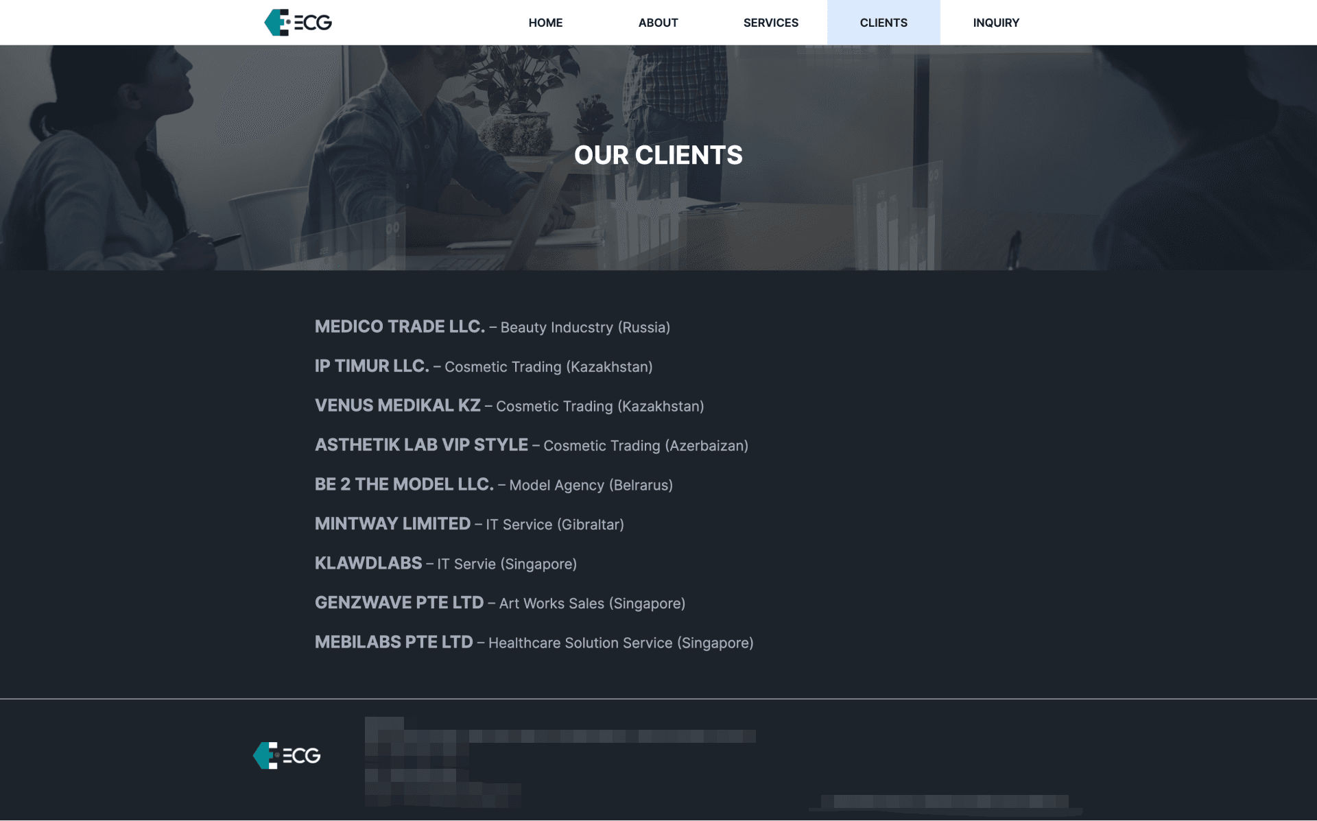 Eurasia Consulting 홈페이지 화면 3