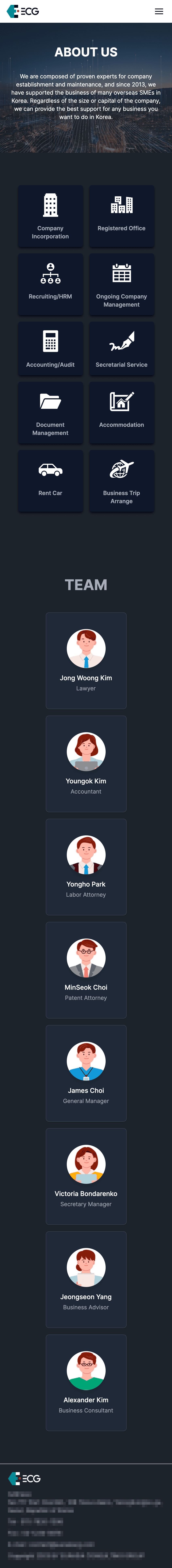 Eurasia Consulting 홈페이지 모바일 화면 1