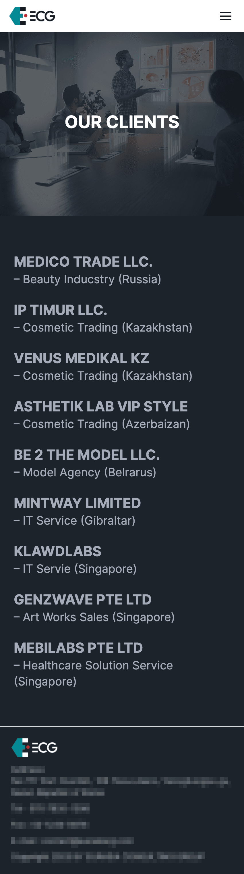 Eurasia Consulting 홈페이지 모바일 화면 3